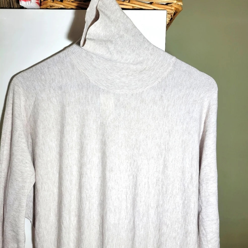 Aritzia Babaton sweater dress Bogart Turtleneck midi beige oatmeal large - Picture 5 of 12